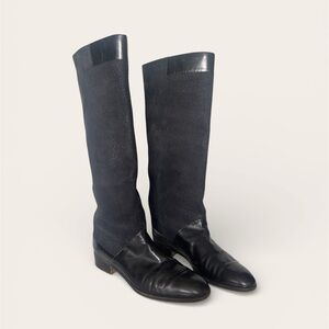 Pollini Vintage Suede & Leather 80s Tall Boots